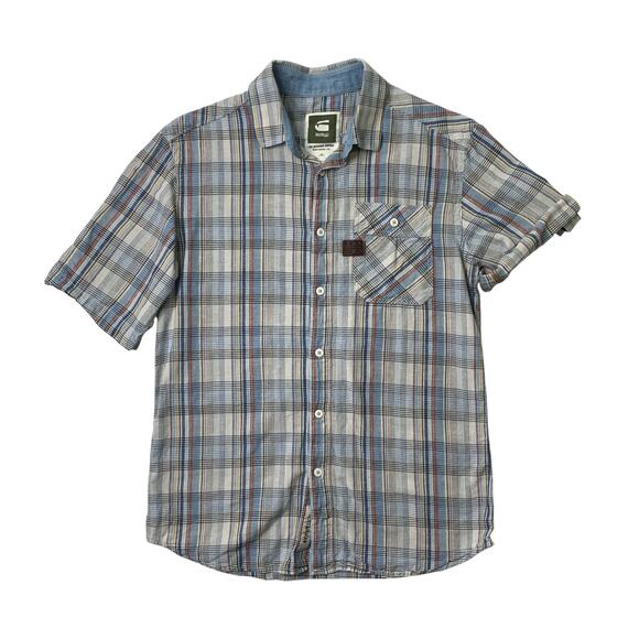G-Star Raw Shirt Mens M Medium Rupert Short Sleeve Cotton Roll Tab Sleeve Pocket - Picture 1 of 10